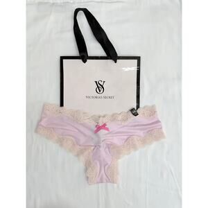 NWT Victoria’s Secret Vintage Lace Trim Cheeky Panty Light Pink Size XS 2012